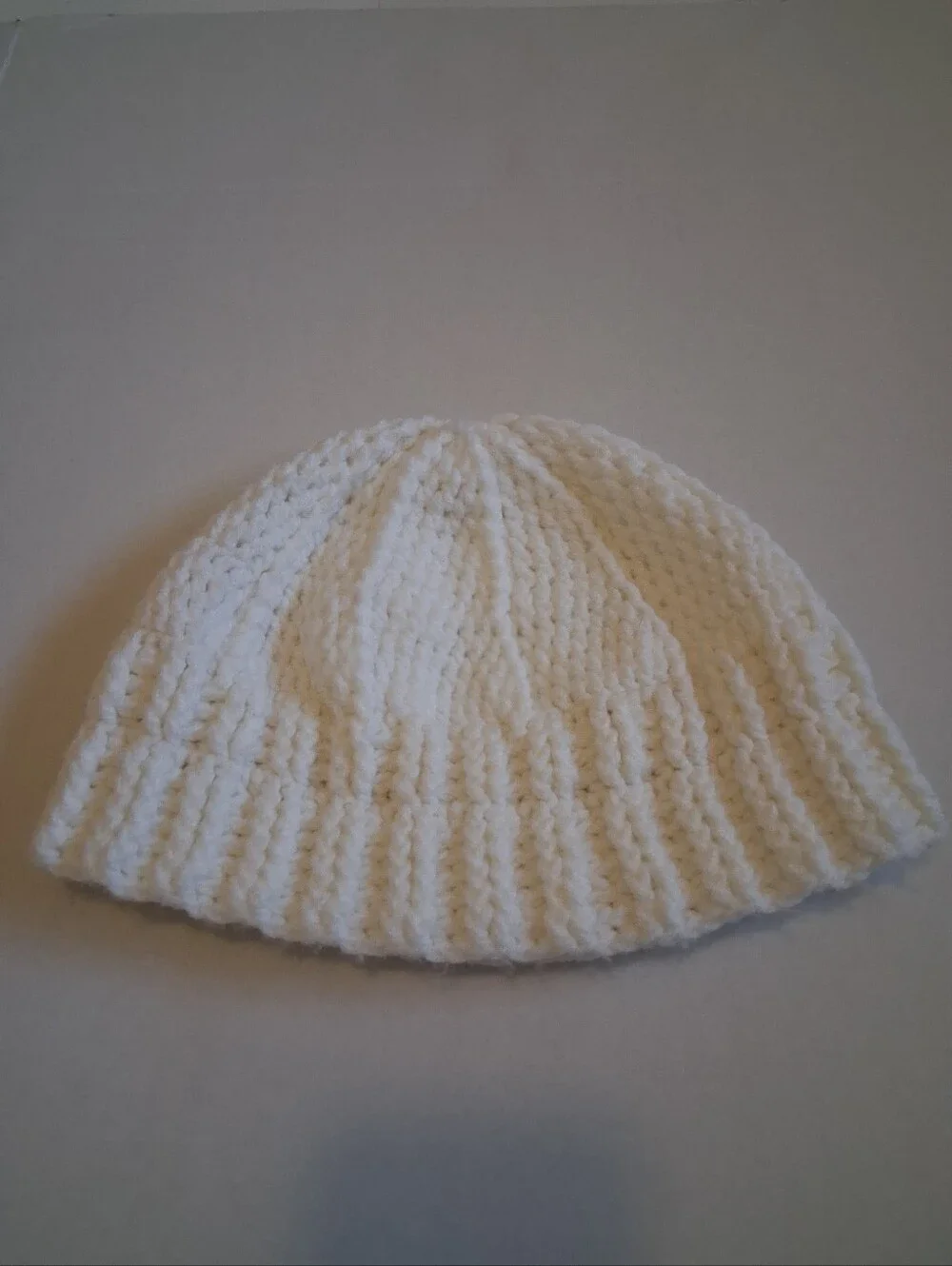 Handmade Chunky Knit Beanie - White